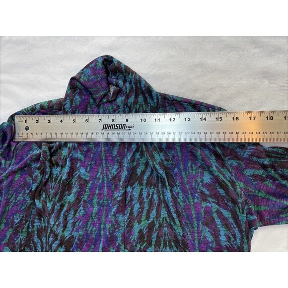 Clara Sun Woo Medium Abstract Print Shawl Collar Cardigan Sweater Lightweight - Picture 8 of 9